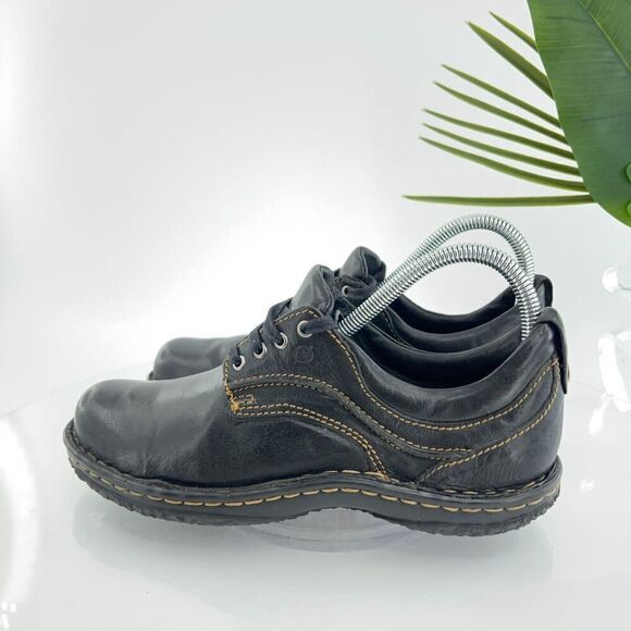 Born Women's Jean Moro Oxford Size 7 Lace Up Work Shoe Black Leather Casual - Picture 6 of 15